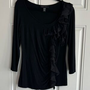 Cable & Gauge Black Ruffled Blouse